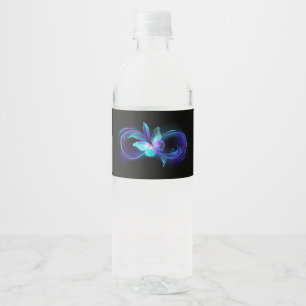 Rótulo De Garrafa De Vinho Infinidade brilhante com borboleta mágica