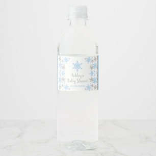 Rótulo De Garrafa De Vinho Inverno Wonderland Chá de fraldas Water Bottle Lab