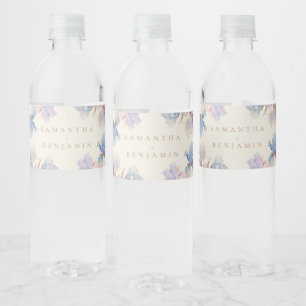 Rótulo De Garrafa De Vinho Iris Floral Wedding Elegante