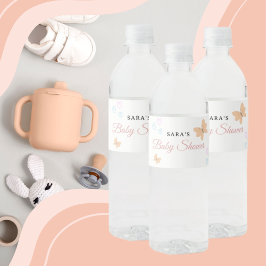 Rótulo De Garrafa De Vinho It's a Girl Cute handdraw butterflies Baby Shower