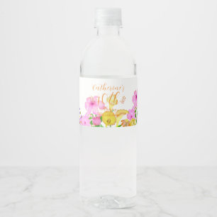 Rótulo De Garrafa De Vinho Jardim Floral Branco