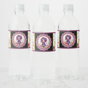 Rótulo De Garrafa De Vinho Jardim Gótico Fofo Açúcar Caveira