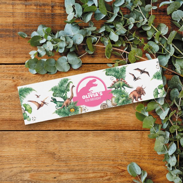 Rótulo De Garrafa De Vinho Jurassic Birthday (Criador carregado)