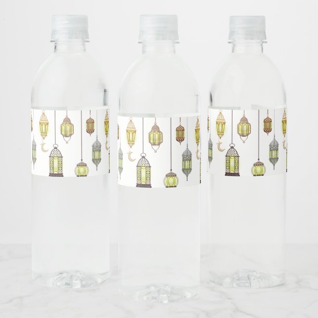 Rótulo De Garrafa De Vinho Lanternas Ramadan Mubarak Oriental Árabe Muçulmano (Garrafas)