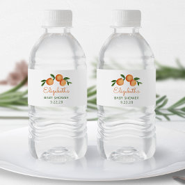 Rótulo De Garrafa De Vinho Laranja Pequeno Chá de fraldas de Citros