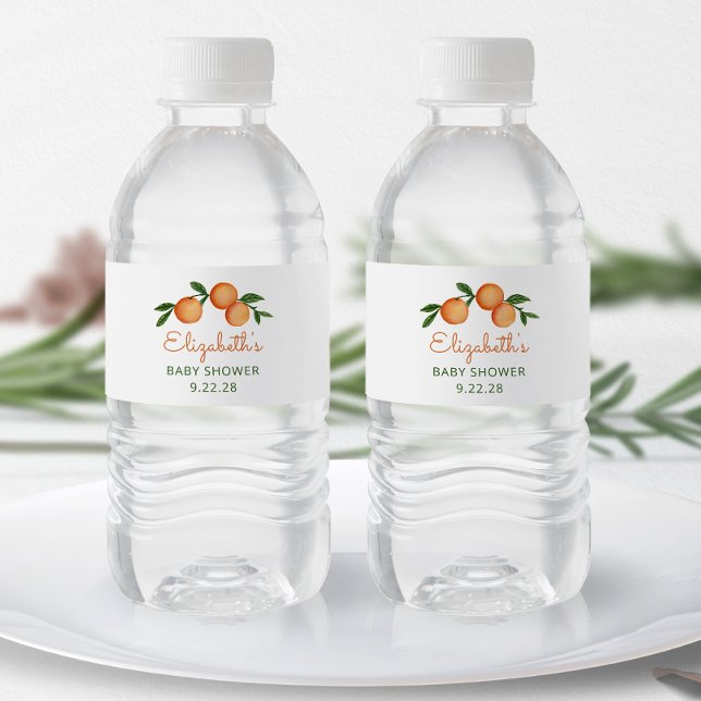 Rótulo De Garrafa De Vinho Laranja Pequeno Chá de fraldas de Citros (Criador carregado)