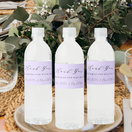 Rótulo De Garrafa De Vinho Lavanda violeta, moderna obrigado de casamento