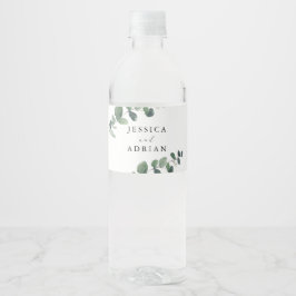 Rótulo De Garrafa De Vinho Leafy Green Elegance Wedding