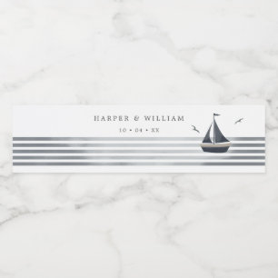 Rótulo De Garrafa De Vinho Litoral em veleiro