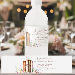 Rótulo De Garrafa De Vinho Livraria Aquarela Chuva de Flores Chá de Noiva