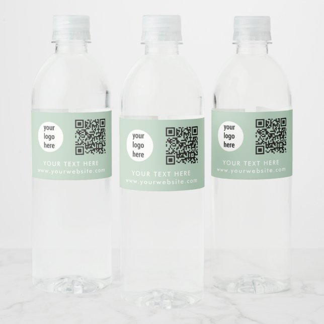 Rótulo De Garrafa De Vinho Logotipo da Empresa Código QR Texto Site Verde Cli (Garrafas)