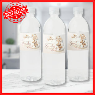 Rótulo De Garrafa De Vinho Mal Podemos Esperar Cub Brown Chá de Bebê