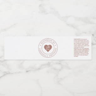 Rótulo De Garrafa De Vinho Manuscrito com Amor Produto Cor-de-Rosa Envolvido