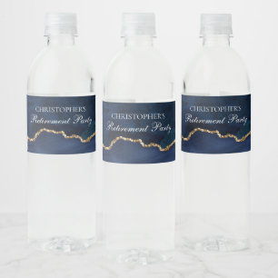 Rótulo De Garrafa De Vinho Marinho Azul Dourado Parte de Reforma Personalizad