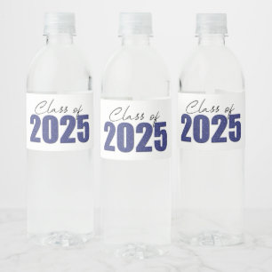 Rótulo De Garrafa De Vinho Marinho Blue Glitter Classe de 2025