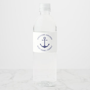Rótulo De Garrafa De Vinho Marinho de âncora náutica de boas-vindas persona