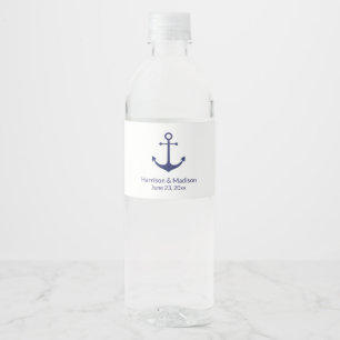Rótulo De Garrafa De Vinho Marinho de âncora náutica de castigo, branco-bra