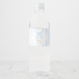 Rótulo De Garrafa De Vinho Menino Bebê Arco Azul Batismo