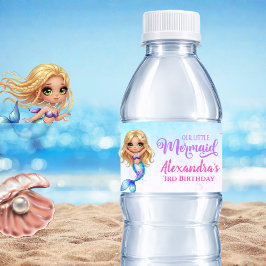 Rótulo De Garrafa De Vinho Mermaid Birthday Party - Under the Sea Splish