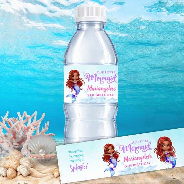 Rótulo De Garrafa De Vinho  Mermaid Birthday - Under the sea (Criador carregado)