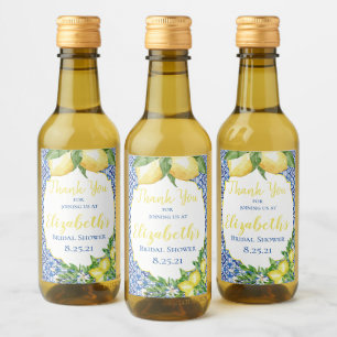 Rótulo de Garrafa de Vinho Mini para Chá de Noiva 