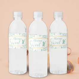 Rótulo De Garrafa De Vinho Modern Chic Boho Floral Sweet 16 Festa de aniversá
