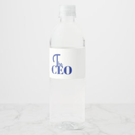 Rótulo De Garrafa De Vinho Moderno Minimal O CEO Azul