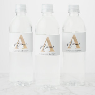 Rótulo De Garrafa De Vinho Moderno Monograma Inicial A & Name Personalizado