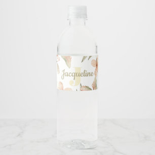 Rótulo De Garrafa De Vinho Monograma pastel, cor-de-rosa, design
