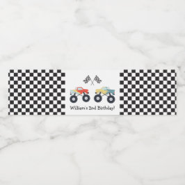 Rótulo De Garrafa De Vinho Monster Truck Party