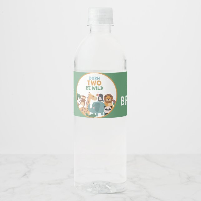 Rótulo De Garrafa De Vinho Nascido Verde Para Ser Selvagem  (Frente)