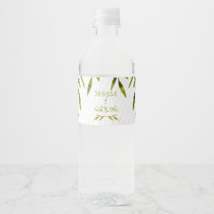 Rótulo De Garrafa De Vinho Natural, folhas da aguarela