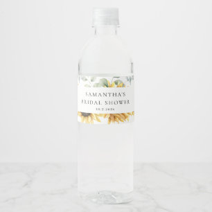 Rótulo De Garrafa De Vinho Noiva de Girassol Eucalipto Amor em Flor Chá de Pa