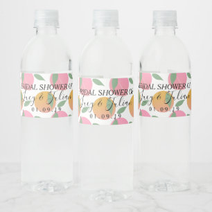Rótulo De Garrafa De Vinho Noiva Laranja Pêssegos Frutas Casamento