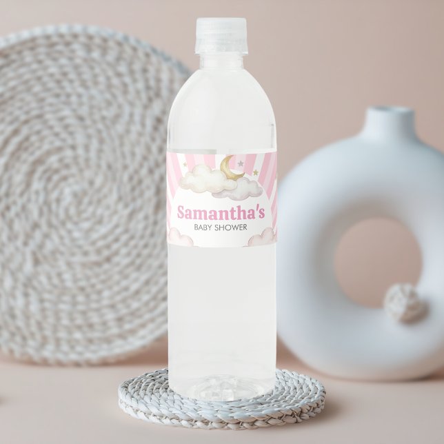 Rótulo De Garrafa De Vinho Nós Estamos Loucos Chuveiro de Bebê (Over the Moon Baby Shower Bottle Label)