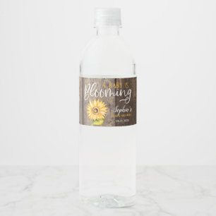 Rótulo De Garrafa De Vinho O bebê é girassol elegante de florescência da