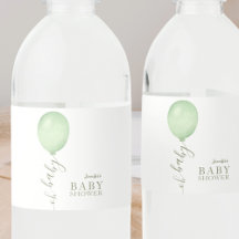 Oh Baby Minimalist Sage Green Balloon Chá de frald