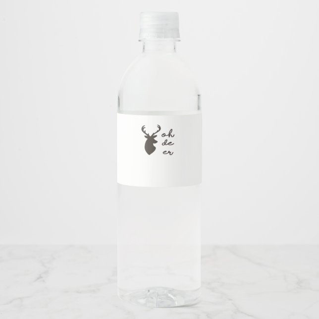 Rótulo De Garrafa De Vinho Oh Deer Estilo Gráfico Moderno  (Frente)