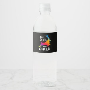 Rótulo De Garrafa De Vinho Oh Deer Orgulho Queer Estilo Artístico Minimalista