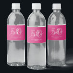 Rótulo De Garrafa De Vinho Olá 50 | Bold Hot Pink 50th Birthday Personalizado<br><div class="desc">Olá 50 | Rótulo de Garrafa de Água Personalizada,  Cor-de-Rosa Quente,  Negrito,  50ª Festa de aniversário.</div>