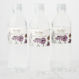 Rótulo De Garrafa De Vinho Ouro de Borboletas de Flores de Jardim Coloridas d