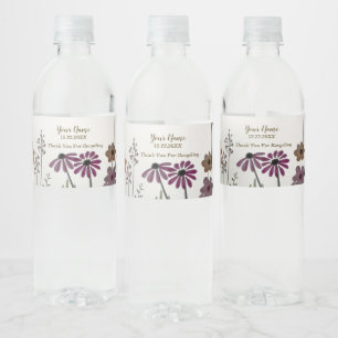 Rótulo De Garrafa De Vinho Ouro de Borboletas de Flores de Jardim Coloridas d