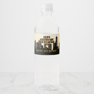 Rótulo De Garrafa De Vinho Ouro glamoroso, partido dos anos 20