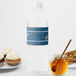 Rótulo De Garrafa De Vinho Ouro Indigo & Honeycomb Chá de casamento de Abelha