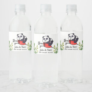 Rótulo De Garrafa De Vinho Panda Bonita Obrigado Chá de fraldas 