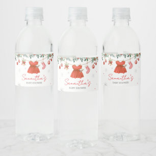 Rótulo De Garrafa De Vinho Papai noel Vermelho Chá de fraldas de Natal