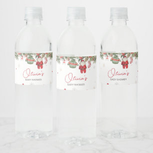 Rótulo De Garrafa De Vinho Papais noeis Chá de fraldas de roupas de natal