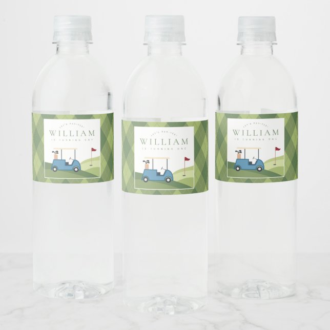 Rótulo De Garrafa De Vinho Par vamos Golf Argyle Padrão Primeiro Aniversário (Garrafas)