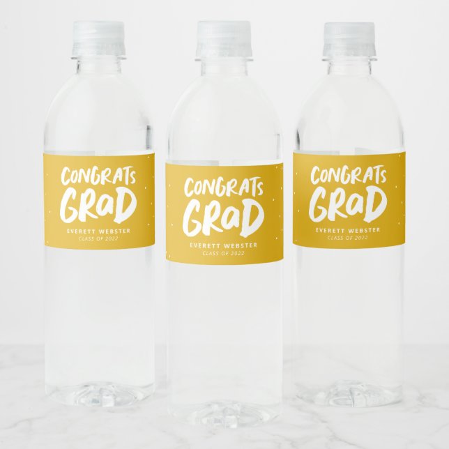 Rótulo De Garrafa De Vinho Parabéns formando a graduação personalizada amarel (Garrafas)