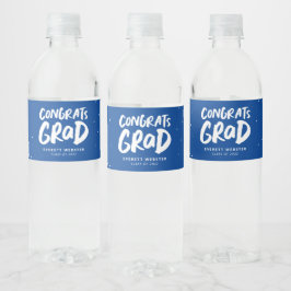 Rótulo De Garrafa De Vinho Parabéns formando a graduação personalizada azul e